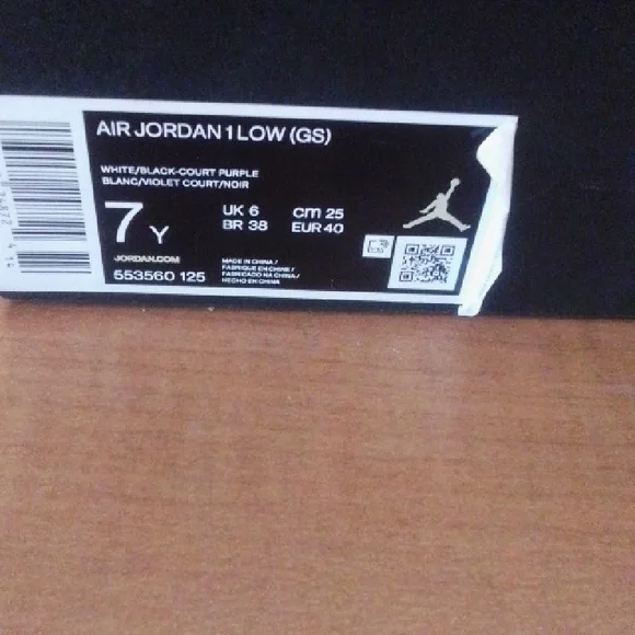 Black and Purple Low Air Jordan 1 - Picture 4 of 5
